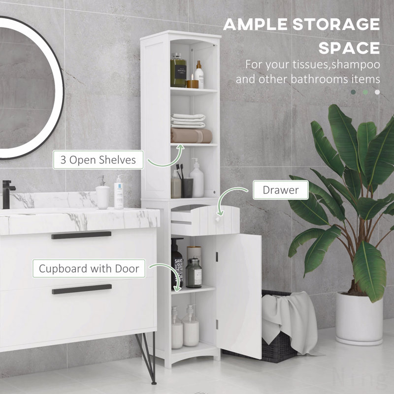 Armoire de rangement autoportante pour salle de bain