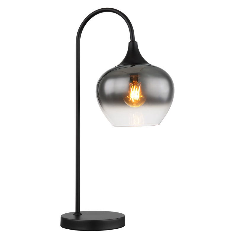 Amylee Metal Table Lamp, Black, Silver