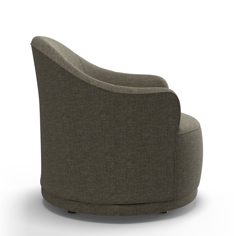 Fauteuil demi-tonneau Rumi, Tissage natté brindille Drusky Sustain®