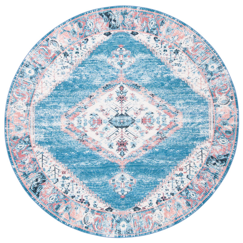 Journey Performance Machine Washable Oriental Rug, Round 6'7"
