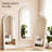 Arched Full Length Mirror With Stand，65x22 Inch Floor Standing Wood Frame Full-length Mirror ,for Bedroom ,cloakroom ,entryway . Tall, Coffee Brown-1866995191-1866995194