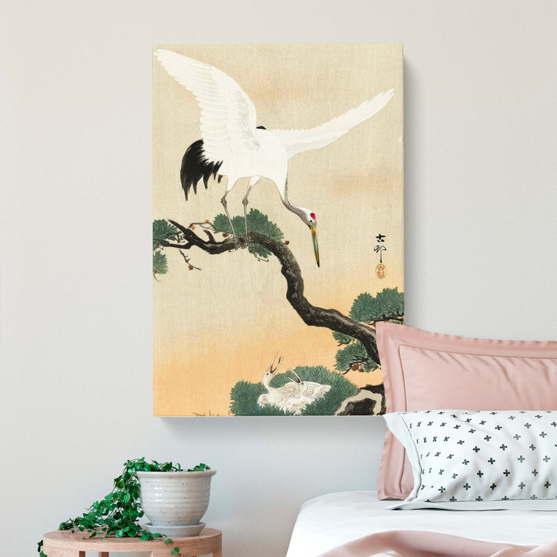 Japanese Crane Birds by Ohara Koson - Wrapped Canvas, 76cm H x 50cm W x 3cm D