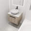 24 " Modern Design Float Bathroom Vanity With Ceramic Basin Set,  Wall Mounted White Oak Vanity  With Soft Close Door