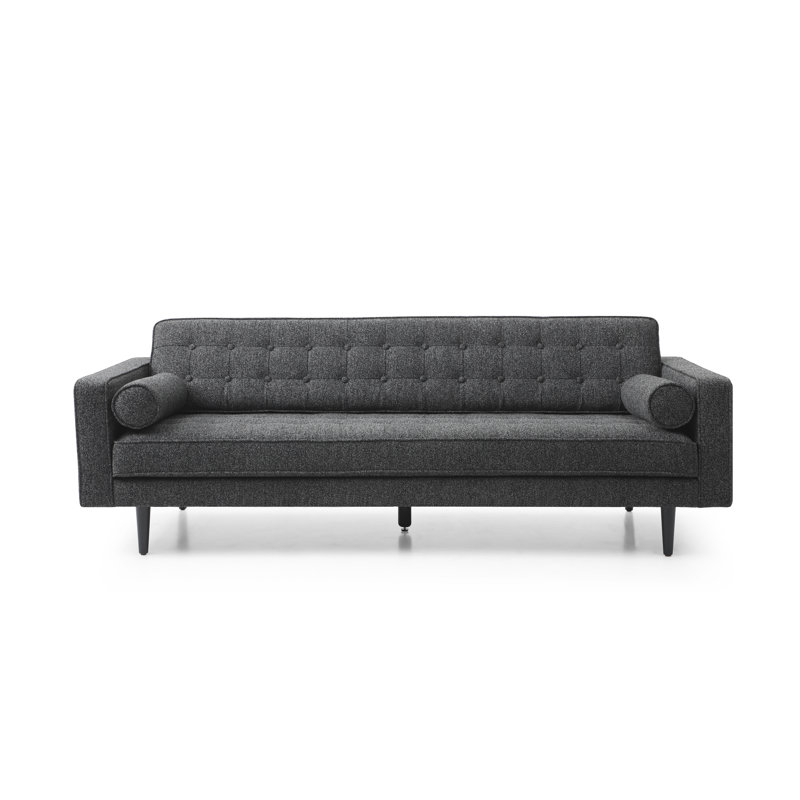 Geo 85'' Upholstered Sofa, Charcoal Boucle