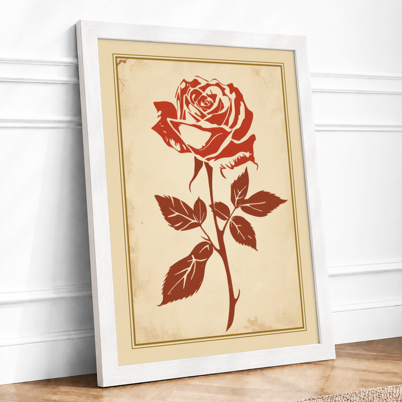 Rose Study Botanical - Print, A3 - 42.0 x 29.7 cm, White