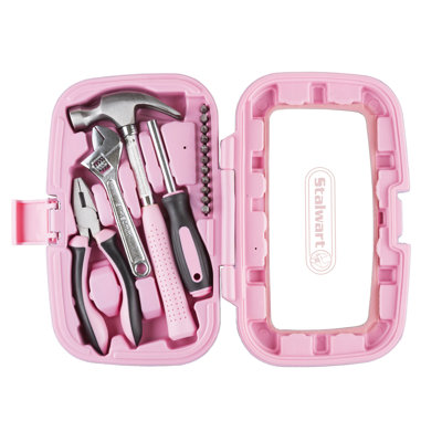 15 Piece Household Hand Tool Set with Carry Case - Tool Kit Great for Home or Car