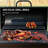 Barrel Charcoal BBQ Smoker, Wheeled Barbecue, Black,wood