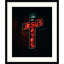 «Jesus sauve Neon Sign At Night» par Jon Bilous, reproduction d'art encadrée sur bois