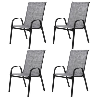 4 Piece Patio/ Outdoor Camping Chairs with Armrest and High Backrest (Set of 4) by Arlmont & Co.