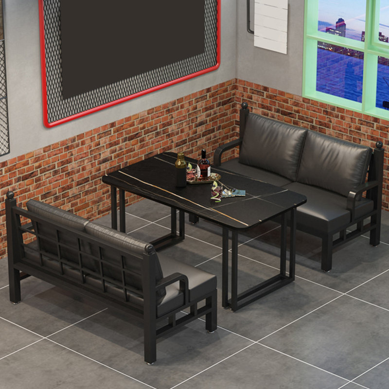 Banc rembourré en similicuir de style industriel