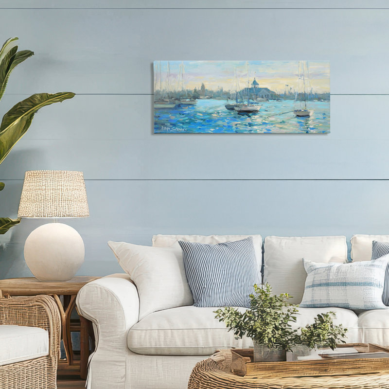 Dimanche sur toile, conception par Allayn Stevens, H 13 po x l 30 po
