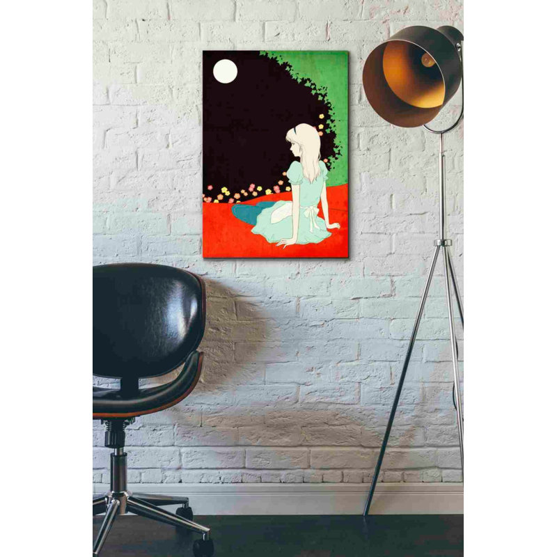 «Alice au clair de lune» par Sai Tamiya, art mural sur toile, H 26 po x l 18 po x P 0,75 po
