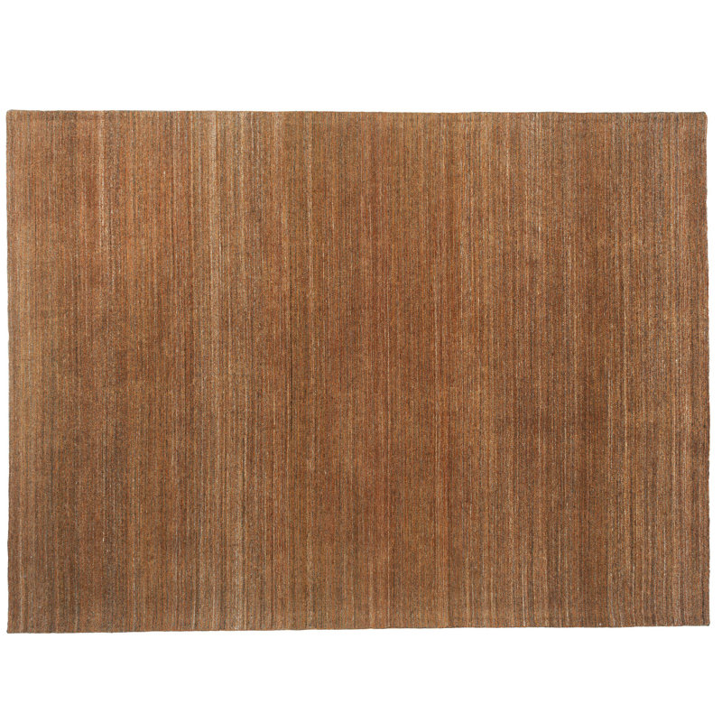 Tapis unique noué à la main brun / roux / rouille / orange / doré de 9 pi x 12 pi
