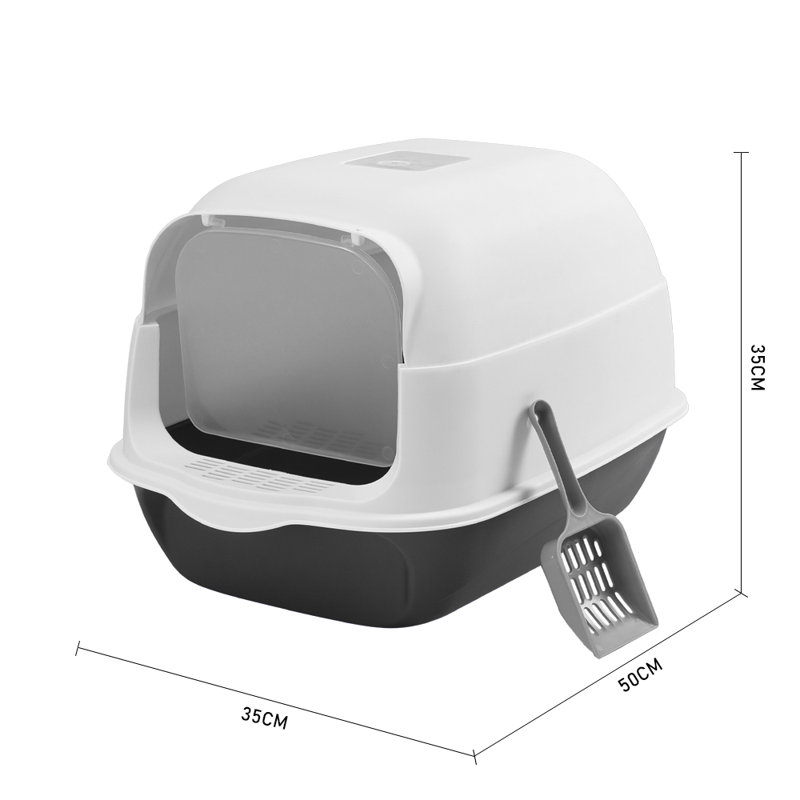 Polyethylene Plastic Enclosed Litter Box with Scoop