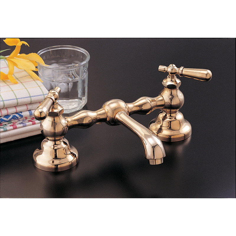 Columbia Bridge Faucet with Straight Spout by Strom Living, Supercoat Brass