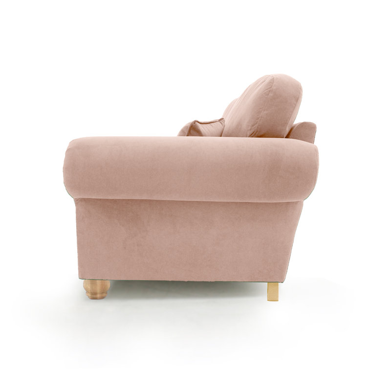 Foreston 4 Seater Velvet Sofa, Blush