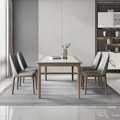 Rock plate dining table and chair combination