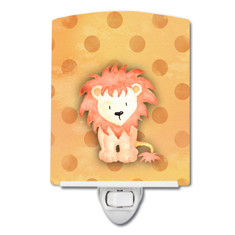 Polka Dots Lion Ceramic Night Light