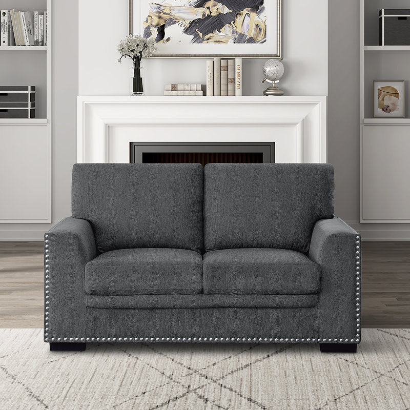 Causeuse Caveney, Chenille gris charbon