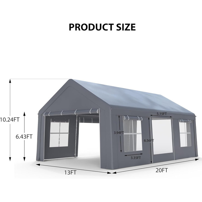 156'' W x 240'' D Steel Canopy, 13 ft x 20 ft