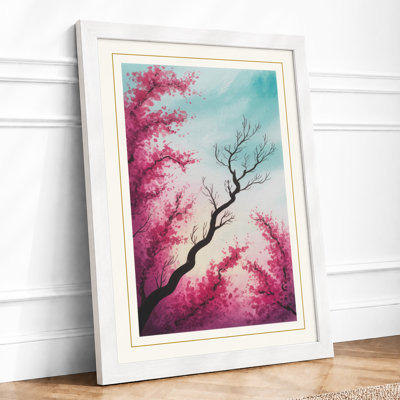 Bare Branch in Blossom Modern - Framed Print