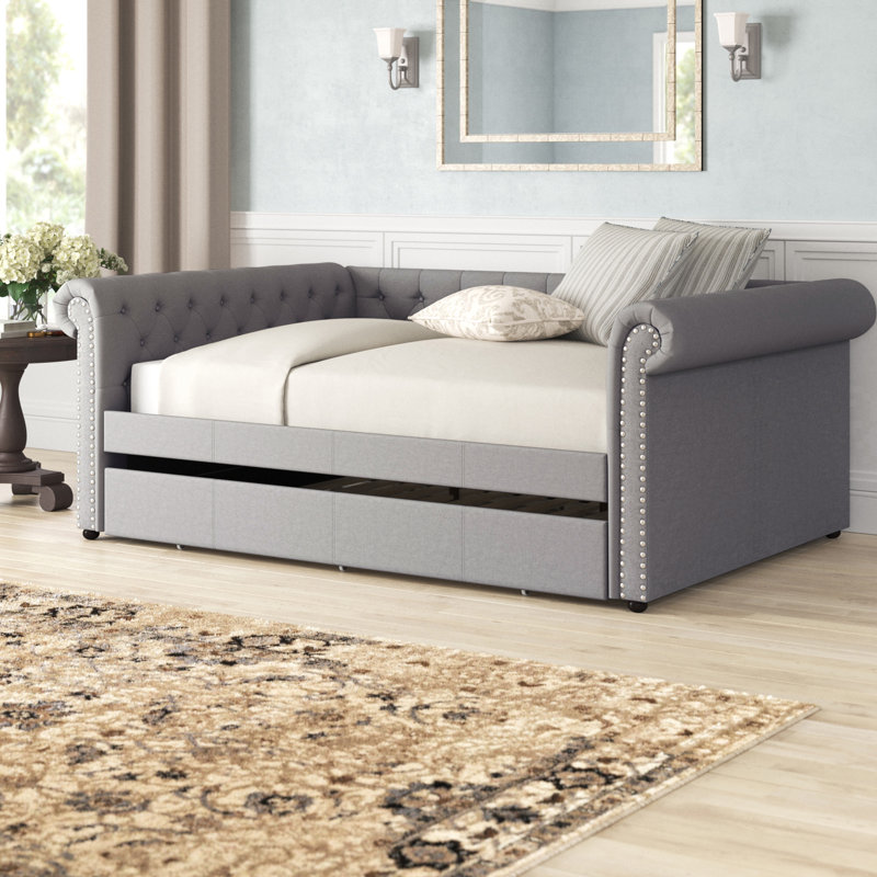 Lit de jour avec couchette Michella, Grand, Beige