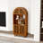 Freestanding 66"Tall  Arched Wood Display Cabinet With Open Shelf