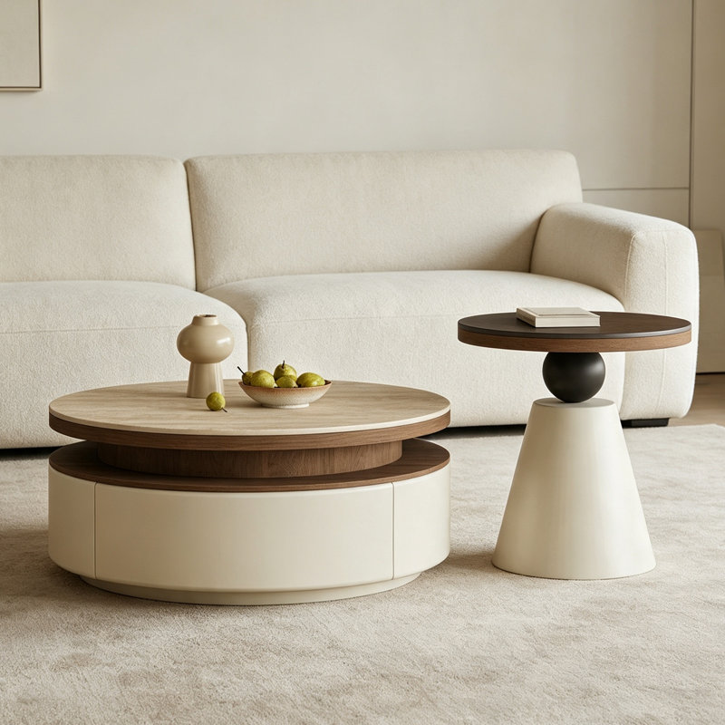 Table basse Zen, Noir / Blanc
