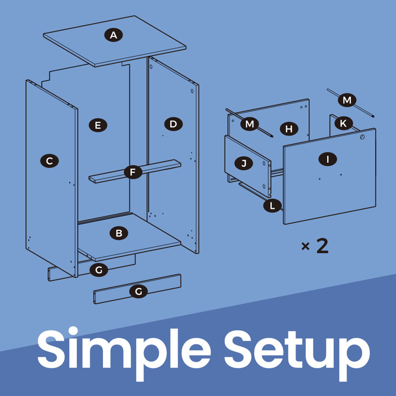 41cm Wide 2 -Drawer File Cabinet