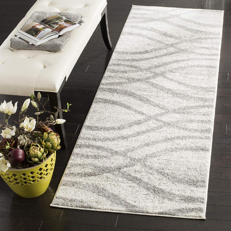 Tapis performance abstrait Shelva, Tapis de couloir 2 pi 6 po x 6 pi