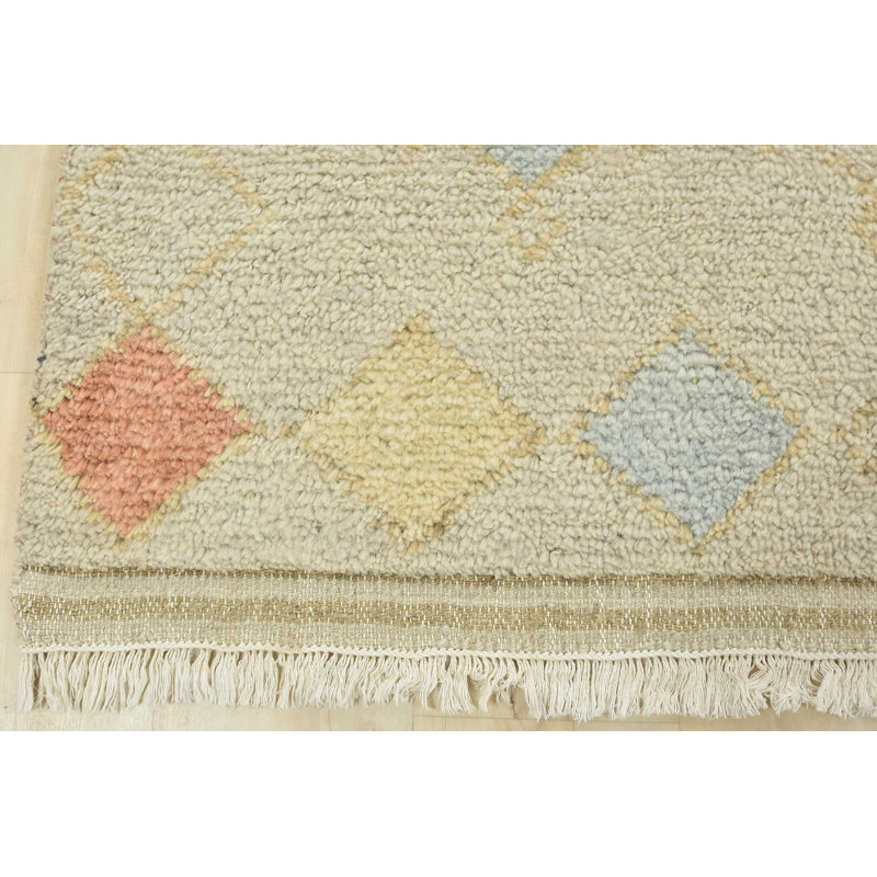 Tapis marocain en laine noué à la main gris