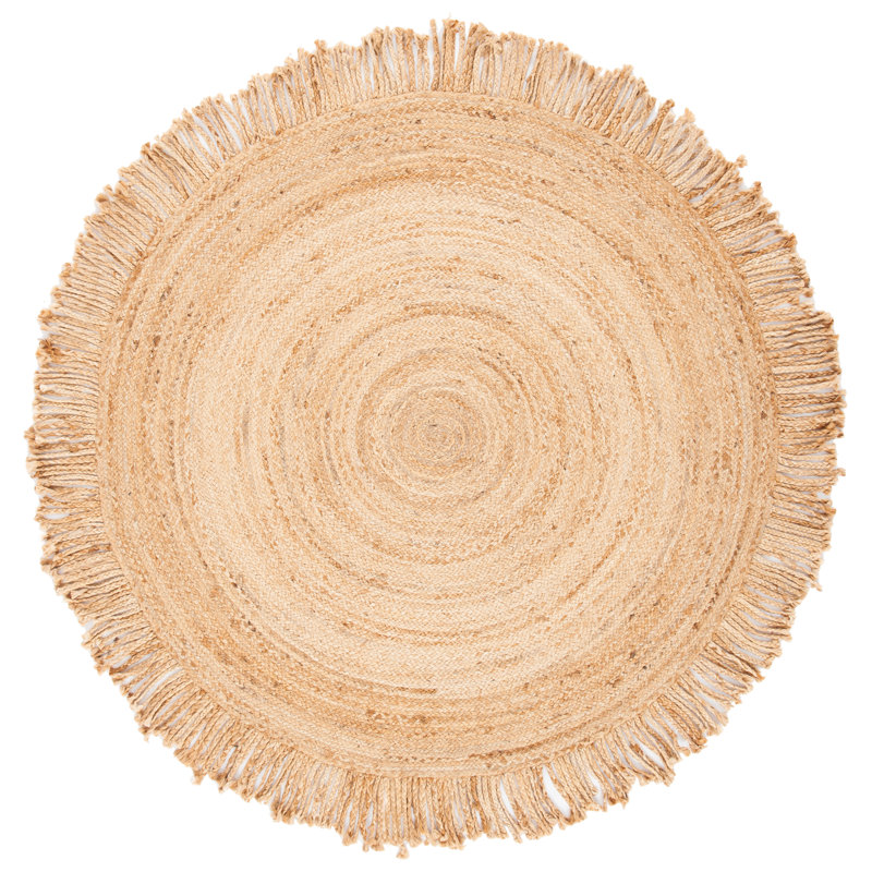 Tapis en jute fait à la main Galey, Rond 3 pi