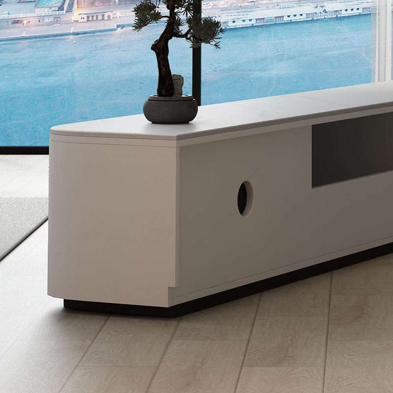 Modern minimalist floor-standing TV cabinet, 9.84"H x 70.86"L x 11.81"W