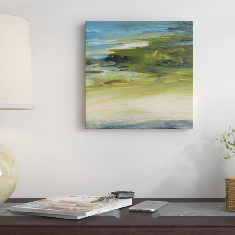 «River's Edge», reproduction d'art sur toile, H 37 po x l 37 po x P 1,5 po, Toile avec cadre noir, Pas de tapis