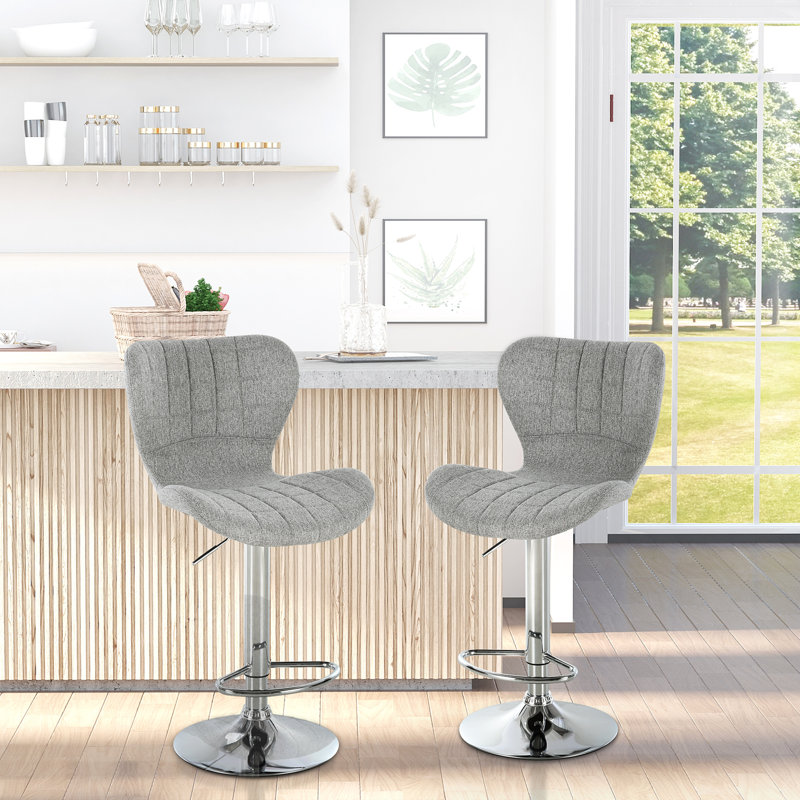 Tabouret de bar pivotant à hauteur réglable Dewberry, Gris
