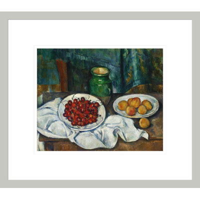 Still Life With Cherries and Peaches by Paul Cézanne -Framed Giclee Print
