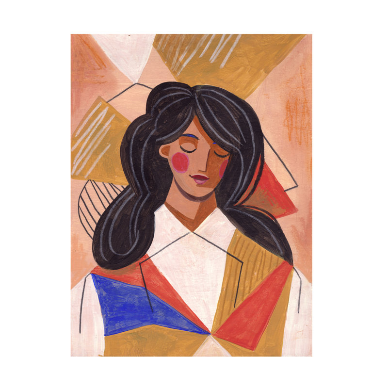 "Caroline, Muller, femme dans la pensée", H 19 po x l 14 po