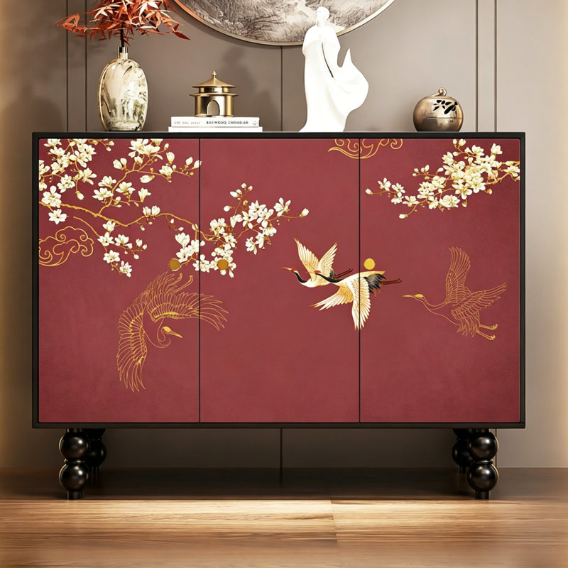 Chinese Style Wooden Entryway Storage Cabinet