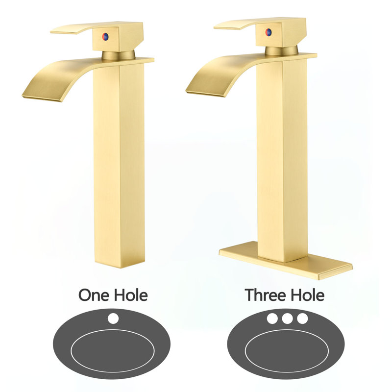 Single Hole Bathroom Faucet, Brushed Gold