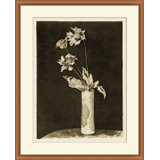 Sepia Floral Etching 2 Print