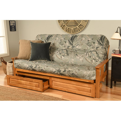 Stratford Full-Size Futon Frame Includes Storage Drawers and Mattress