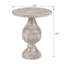White Washed Pedestal Accent Table-1267091011