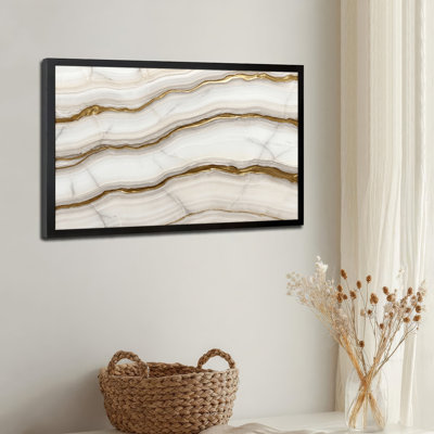 Art mural sur toile noir encadré pour le salon, la chambre à coucher, le bureau ou le vestibule - décoration murale décorative avec marbre doré