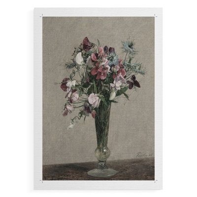 Imprimé floral rétro CVII - impression sur toile seulement - non encadrée