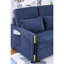Canapé-lit élégant en velours bleu marine - Poche latérale pratique et bleu extensible