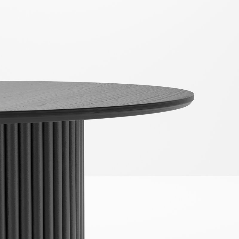 Table de salle à manger Maianh, H 30 po x L 60 po x l 60 po, Noir, noir, noir, noir