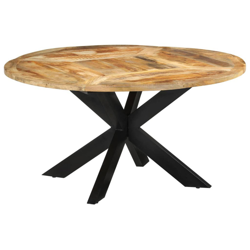 George Oliver Dining Table Diameter 59.1"X29.9" Solid Rough Wood Mango