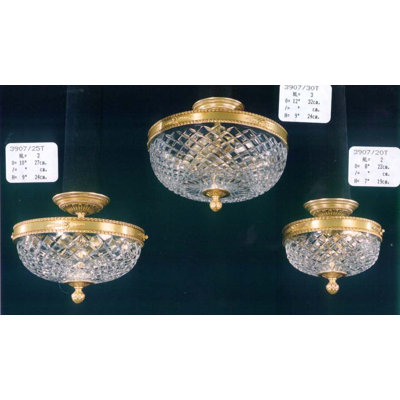 Deveau Glass and Crystal Semi Flush Mount