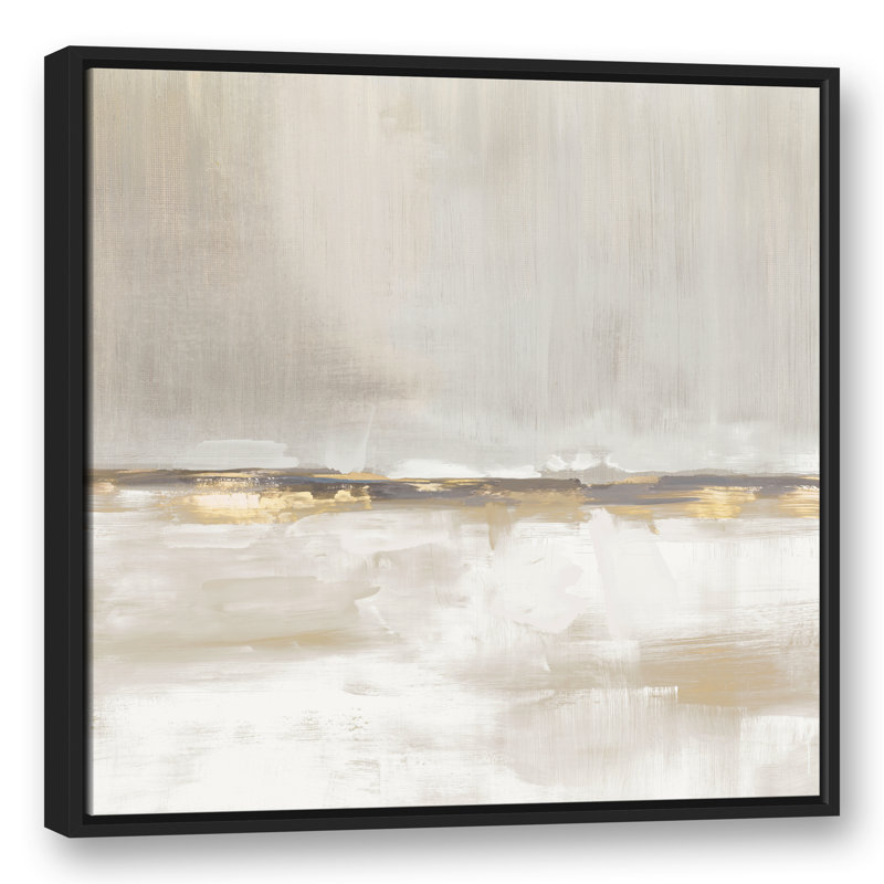Toile encadrée flottante Golden Abstract Horizon, H 31,75 po x l 31,75 po x P 1,75 po