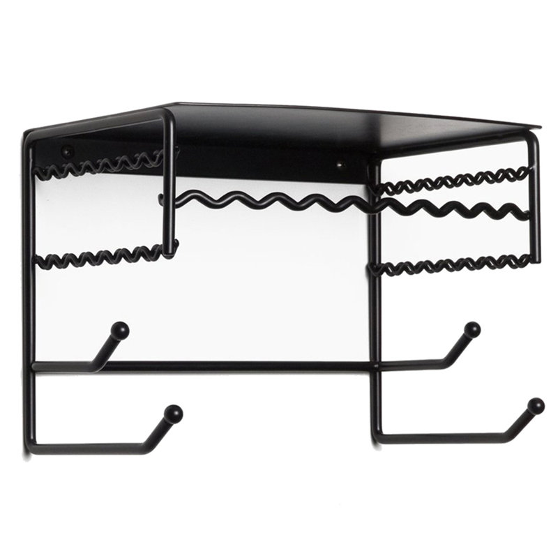 Boîte à bijoux à fixation murale, 7,15 po x 10 po x 6,75 po, Noir